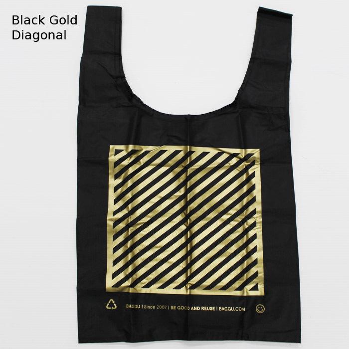 バグゥ エコバッグ 【あす楽】【送料無料】STANDARD BAGGUスタンダードバグー　Black Gold Diagonal　Reusable Bags　エコバッグ　マザーバッグ　ショッピングバッグ