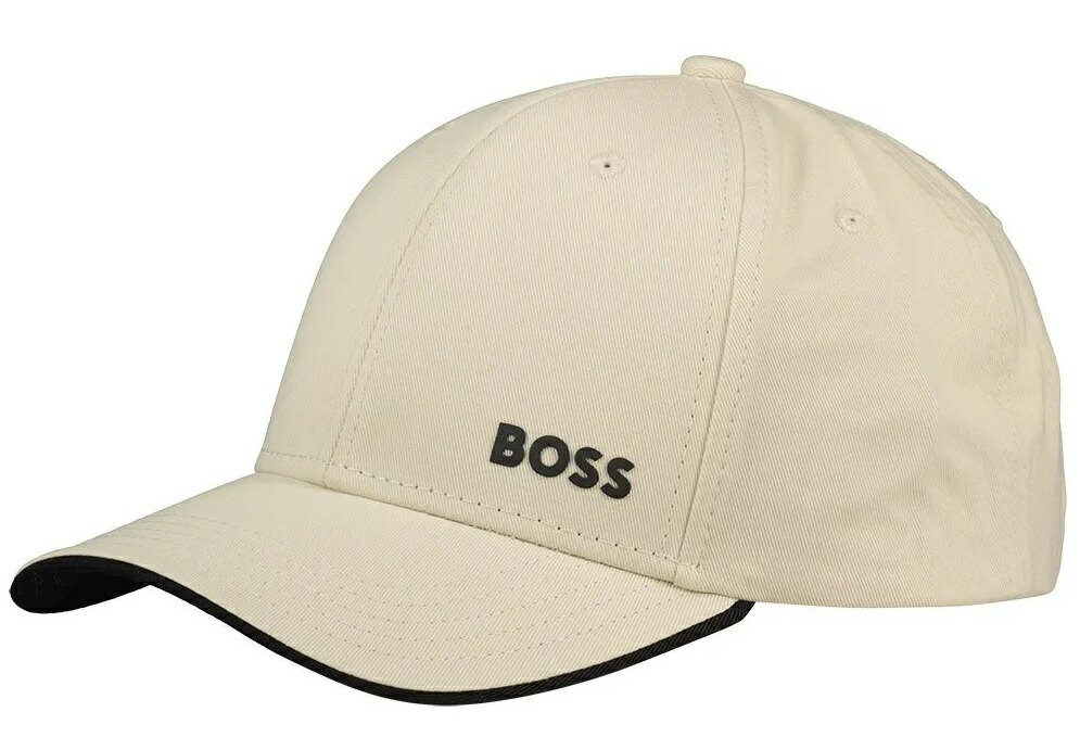 HUGO BOSS（ヒューゴボス）50519219 Cotton Twill cap with logo print　コットンツィールキャップウィズロゴプリント　10261155 コットン100% 131 エクリュ ワンサイズ 大谷翔平が、アンバサダーを務めるHUGO BOSS レフトサイドのラバープリントのロゴが、決め手