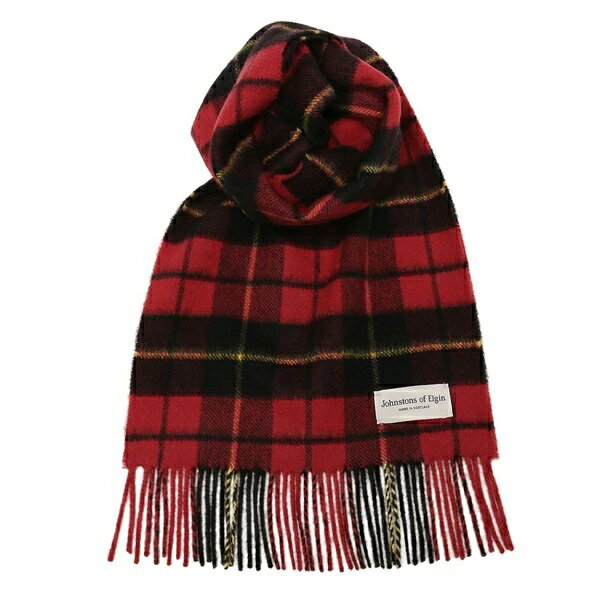 【あす楽】【送料無料】 Johnstons of Elgin(ジョンストンズオブエルガン)WA000016 180cmX25cm カシミア100%マフラー スカーフ 最高級品 ユニセックス KU009900 Wallace ウォレス レッドタータンチェック 贈り物 プレゼント