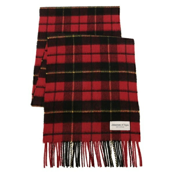 【あす楽】【送料無料】　Johnstons of Elgin（ジョンストンズオブエルガン）WA000016　180cmX25cm　カシミア100％マフラー　スカーフ　最高級品　ユニセックス　KU009900　Wallace　ウォレス　レッドタータンチェック　贈り物　プレゼント