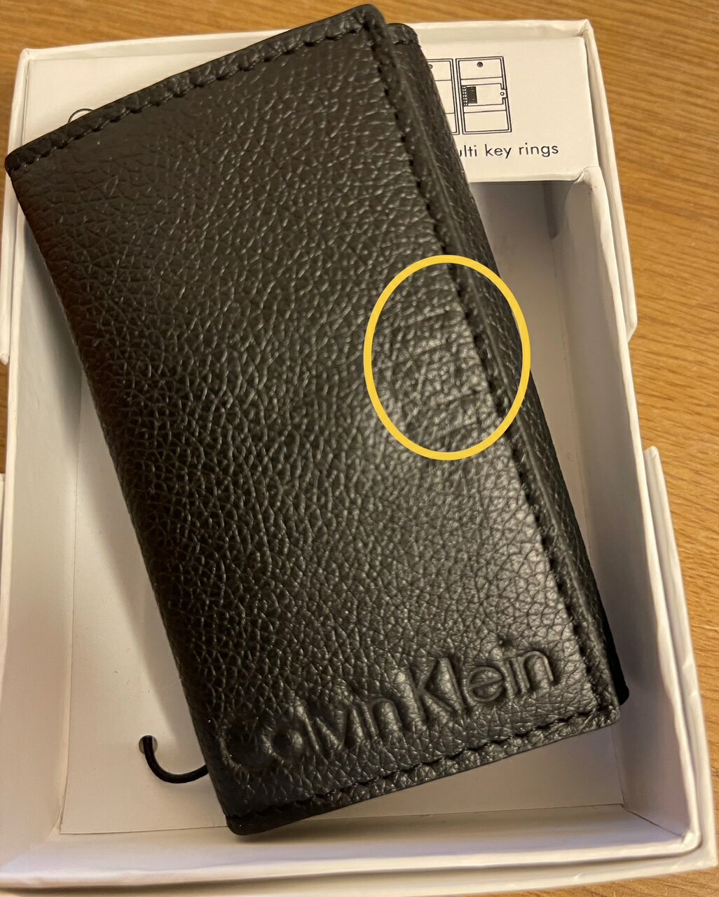 79470 card case with multi key rings 6連キーケース GENUNINE LEATHER レザー Calvin Kleinロゴ...