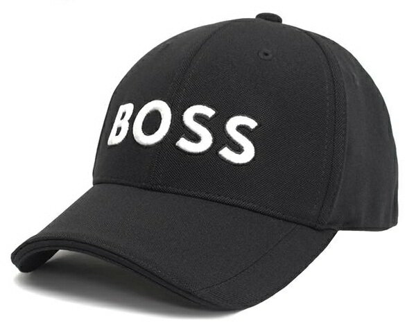  HUGO BOSS（ヒューゴボス）50519247 Embroidered-logo cap ピケニット6パネルキャップ ロゴエンブロイダリー 1261159 97%ポリエステル 3%ポリウレタン 002 Black White メンズ & ウイメンズ