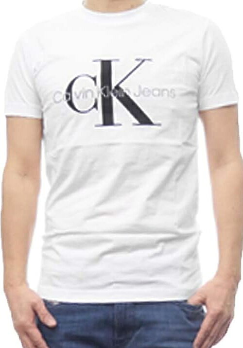 Calvin Klein Jeans（｣カルバンクラインジーンズ）J30J320935 Core Monogram Logo Slim T-Shirt YAF White サイズ:M or L
