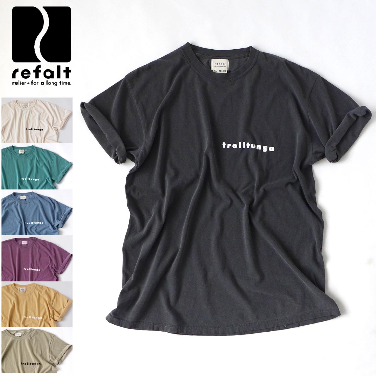 refalt original wear [リファルト オリジナルウエア] ヴィンテージ風ビッグTシャツ「trolltunga tee」 [tee-Tro1101] オリジナルTシャツ・トロルトゥンガ ・メンズ・レディース・半袖t・アウトドア・ビンテージライク・古着風・後染・ピグメント・MEN'S/ LADY'S [2022SS]