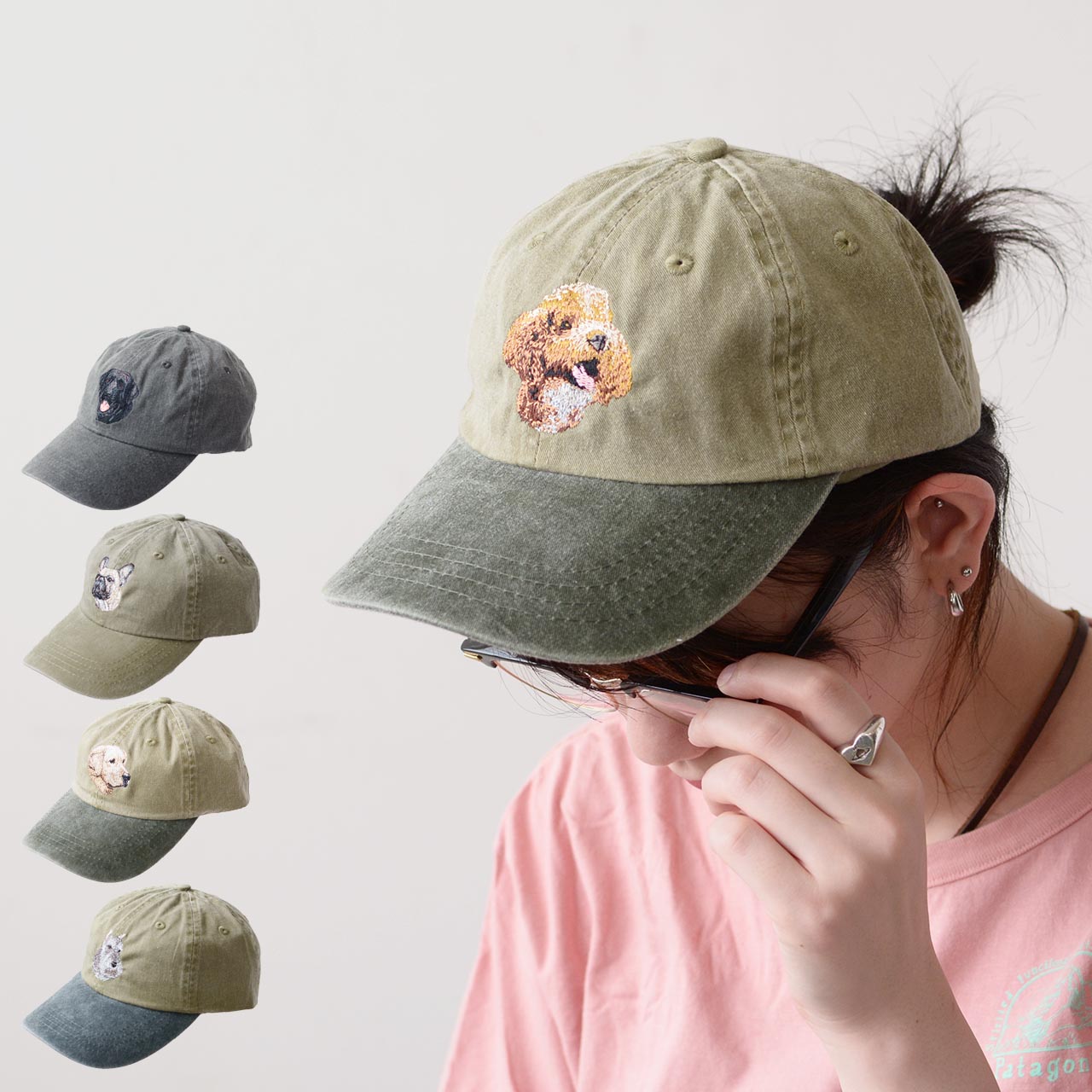 PORT&COMPANY  DOG EMBROIDERY COTTON DAD CAP  ドッグ 刺繍 コットン ダッド・ハット・ベースボールキャップ・コットンキャップ・ロゴキャップ・MEN'S/LADY'S 