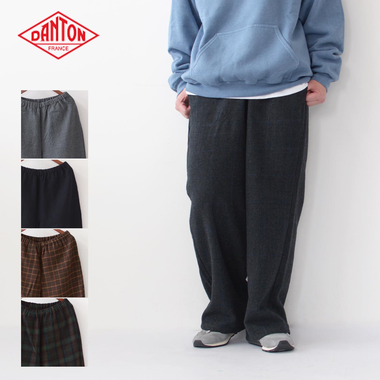 【SALE 30 OFF】DANTON ダントン W EASY STRAIGHT PANTS DT-E0138 WRF イージーストレートパンツ イージーパンツ ウールパンツ アウトドア キャンプ LADY 039 S 2023AW