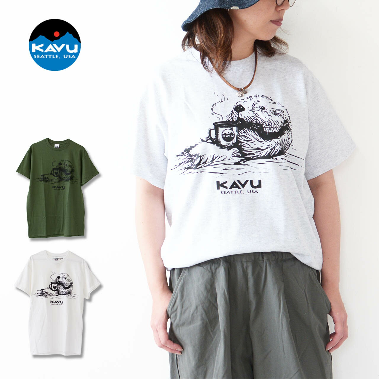 KAVU  Sea Otter Tee  シーオッター Tシャツ・Tシャツ・半袖・キャンプ・登山・アウトドア・ショートスリーブ・MEN'S / LADY'S 