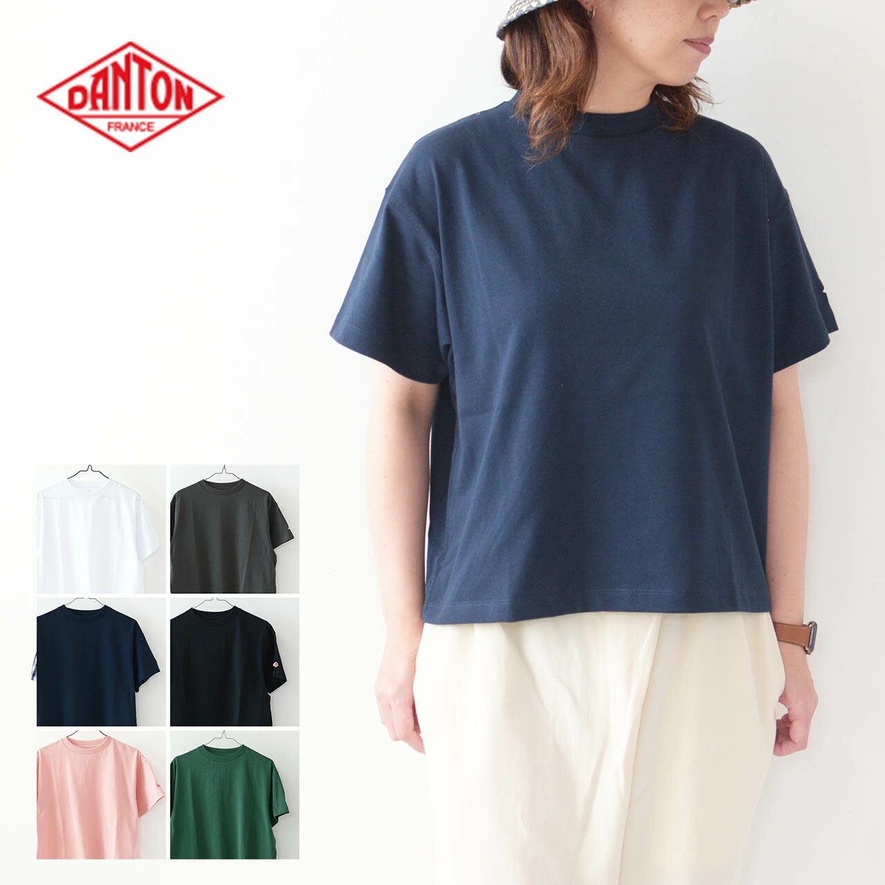 DANTON ダントン W SHORT SLEEVE T-SHIRT PLAIN DT-C0311TCB ショートスリーブTシャツ 無地 半袖シャツ シンプルTシャツ LADY 039 S