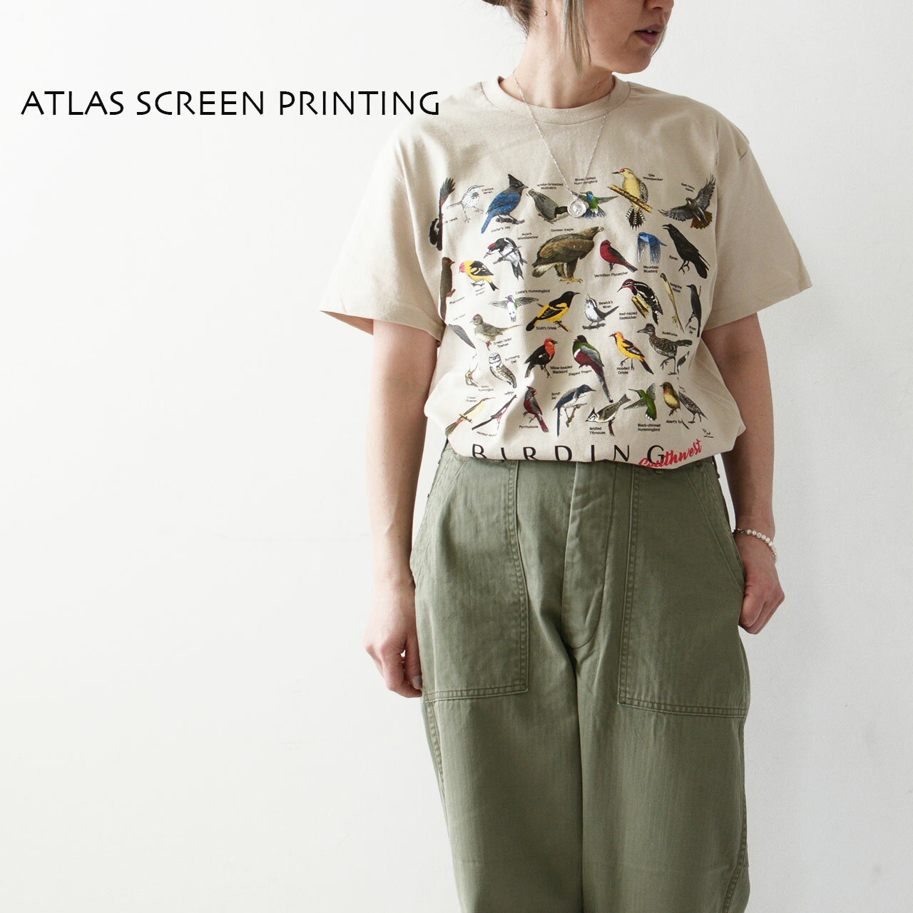 ATLAS SCREEN PRINTING  BIRDING TEE  バーディングティー・プリントTシャツ・半袖・柄Tシャツ・MEN'S/LADY'S 