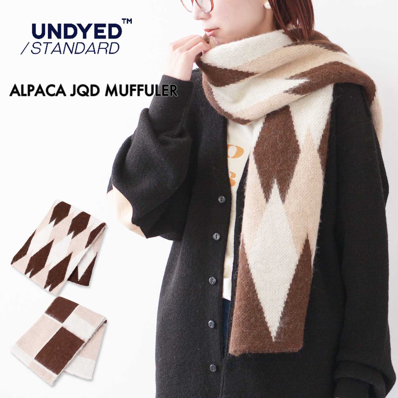 【SALE 50%OFF】UNDYED [アンダイド] ALPACA JQD MUFFULER [USN24FKMU103] アルパカ JQD マフラー・防寒・ウインターアイテム・もふもふ・ギフト・プレゼント [2024AW] MEN'S / LADY'S [2024AW]