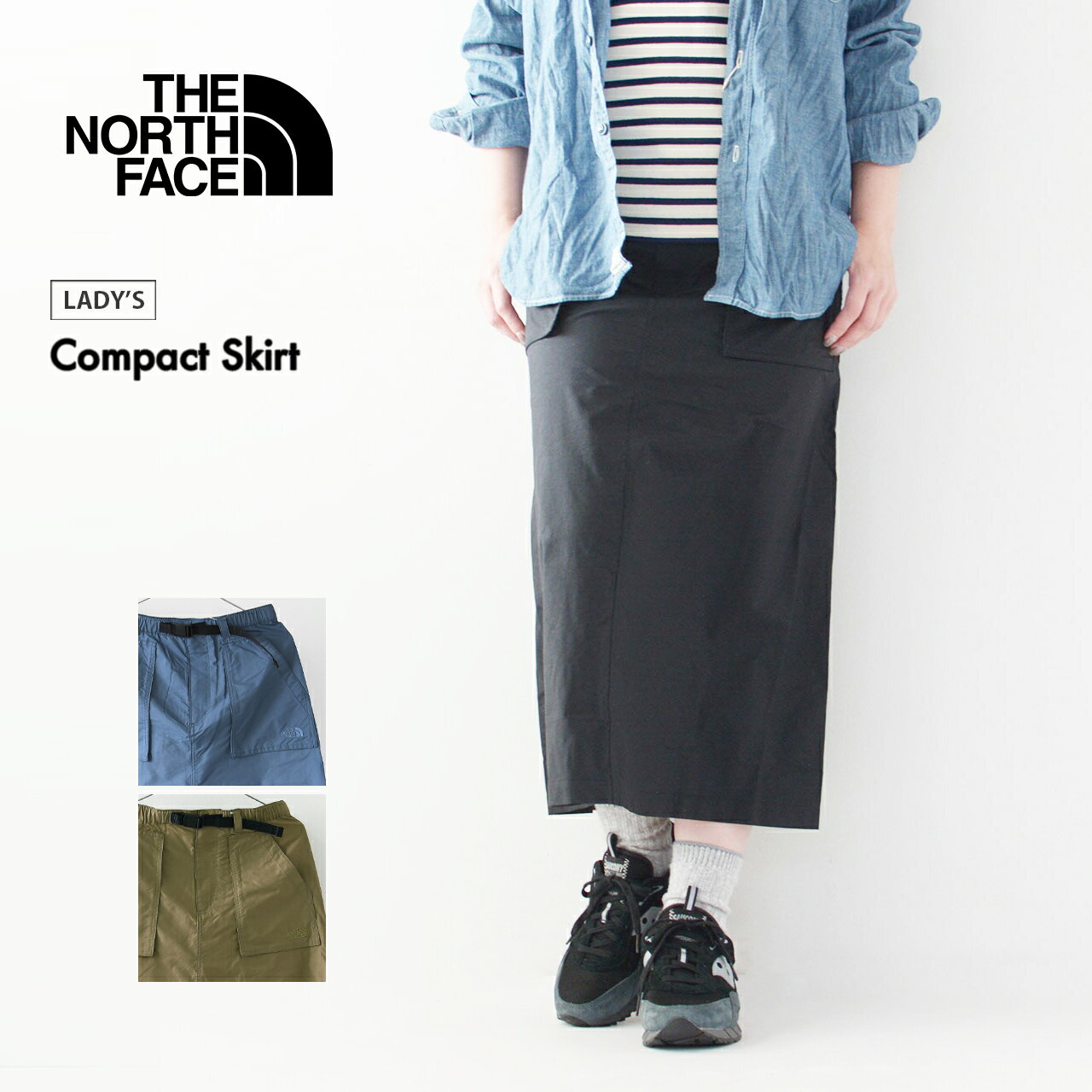 THE NORTH FACE [더 노스페이스 정규 대리점] Compact Skirt [NBW22631] 컴팩트 스커트 롱 스커트 나일론 스커트 캠프 아웃도어 LADY'S [2026SS]
