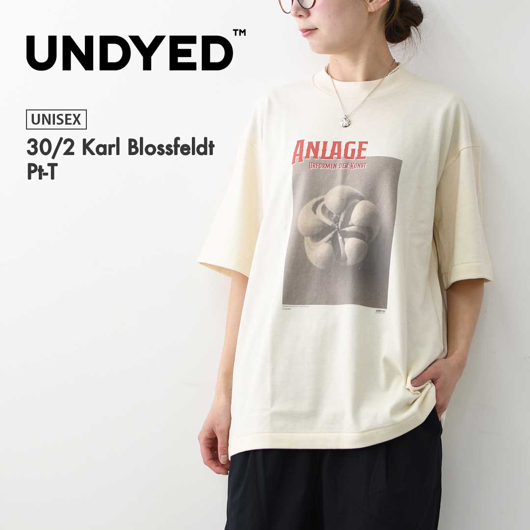 UNDYED [언다이드] 30/2 Karl Blossfeldt Pt-T [26S348A] 30/2 칼·브로스펠트 프린트 T·오가닉 코튼·반소매 T셔츠·느긋한 실루엣·릴렉스·캠프·아웃도어·MEN'S/LADY'S [2026SS