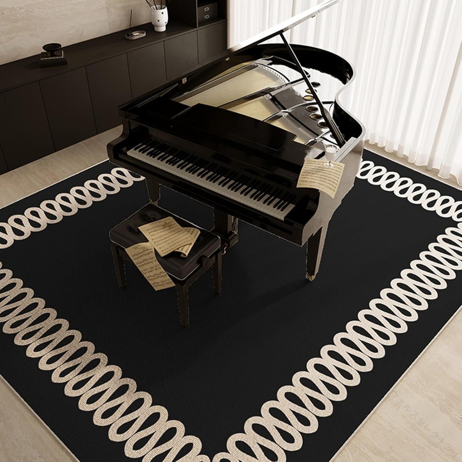 Rakuten - ピアノ 用 ラグ チェック柄 ストライプ柄 マット ルーム ピアノ 用 マット 専用 マット 160*180cm 滑り止め加工 傷防止 防滑 吸附 防振 衝撃吸収 防音 オシャレ パーカッション フローリング