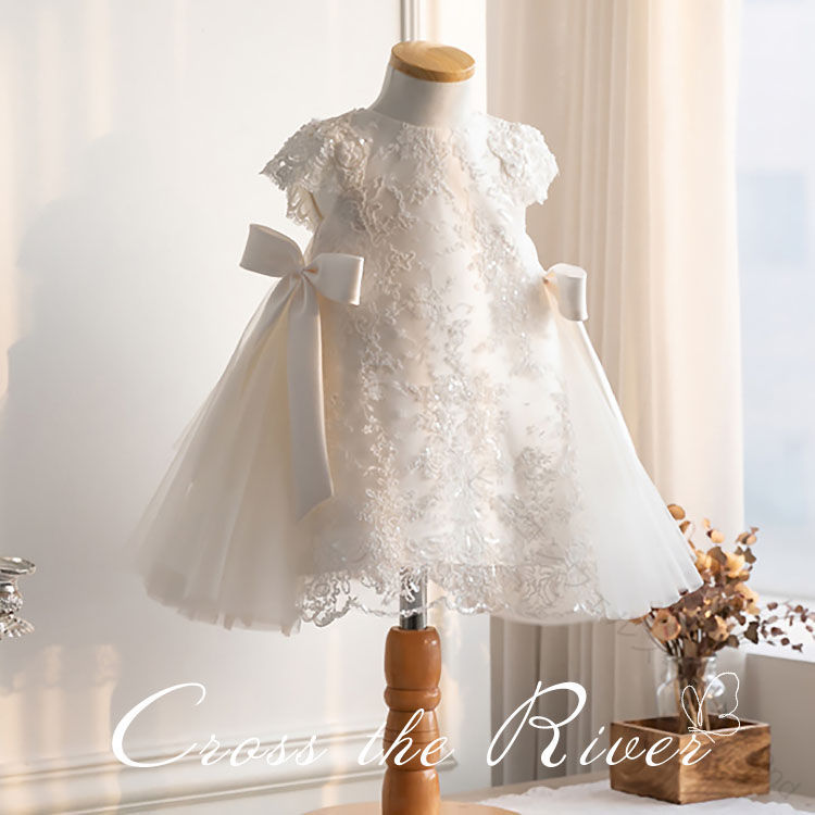 Rakuten - リングガール ドレス ベビードレス 結婚式 チュールドレス フラワーガール セレモニードレス 赤ちゃん 新生児 女の子 80 90 80ー130 白 ホワイト 刺繍 ふわふわ ワンピース ピアノ発表会 演奏会ドレス 子供 発表会 小学生 中学生 お宮参り 百日祝い