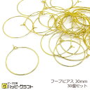 フープピアス 30mm ゴールド 30個セット 金 リング ラウンド 丸 シンプル ピアスパーツ メタル 金具 アクセサリー イヤリング ハンドメイド 手芸 素...