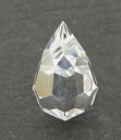 チェコカットガラスビーズ6×10mmドロップCRYSTAL/ARGENT FLARE（2個入り）