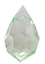 チェコカットガラスビーズ6×10mmドロップCRYSTAL/LIGHT GREEN（2個入り）