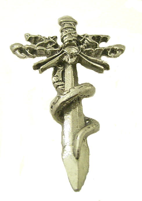 チャーム（AUシルーズ）スネーク＆ダガー（大）　シルバー