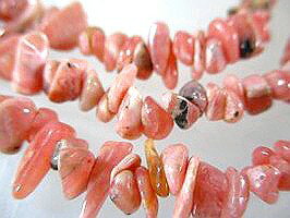 インカローズ さざれ 天然石 さざれ ショート−6　連1本／インカローズ 原石 天然石 ビーズ さざれ さざれ石 穴あり 天然石 原石 クラスター