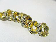 ロンデル クリスタル/ゴールド8mm平波（4こ）ロンデル ビーズ ロンデル アクセサリーパーツ スペーサー