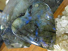 ラブラドライト ペンダントトップ　天然石 ペンダントトップ 大ハート LLー313/ラブラドライト 原石 天然石 原石