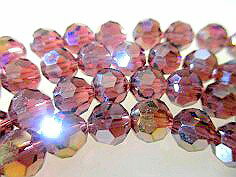 ガラス パーツ ガラス ビーズ ロンデル ボタン 多面ダイヤカット8x9連 （アメジスト） クリスタルガラス ガラスビーズアクセサリーパーツガラス ネックレス ガラス ビーズ ネックレス ガラス ブレスレット ガラス ビーズ ブレスレットベネチアン制作用