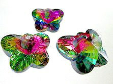 珠 - ガラス ペンダントトップ ガラスビーズ ペンダントトップ ガラスパーツ 蝶々（2個）−31 ガラスビーズアクセサリーパーツ/ガラスビーズ 丸玉　ガラスビーズ しずく　ガラスビーズ ソロバン