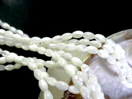 シェルパーツ　シェルビーズ　シェルビーズアクセサリーパーツ　ライス　4x6mm　連1本(4)