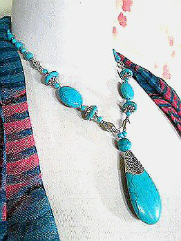 ターコイズネックレス（レディース） インディアン ネックレス ターコイズ ネックレス 大きなしずく /天然石 ロングネックレス 天然石 ネックレス ターコイズ ネックレス ターコイズ アクセサリー