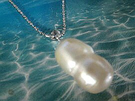 e−beadsの淡水パールペンダント 淡水パール ネックレス 淡水パールアクセサリー ネックレスー86− 1粒淡水パールネックレス●無料プレゼント ネックレスチェーン付｜アングル3