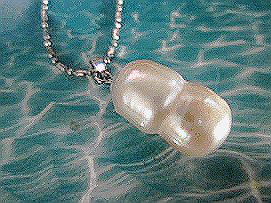 e−beadsの淡水パールペンダント 淡水パール ネックレス 淡水パールアクセサリー ネックレスー86− 1粒淡水パールネックレス●無料プレゼント ネックレスチェーン付｜アングル2