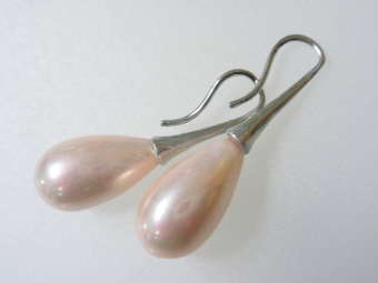 ガラス ピアス ガラスビーズ ピアス 大珠しずくラウンドタイプ-14/ガラス パーツ ピアス