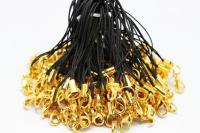 メタルビーズ ゴールド メタルパーツ カニカン付 マルカン紐ストラップ−G 金属パーツ