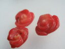 珊瑚リングに 珊瑚 パーツ 珊瑚 ビーズ 赤珊瑚 赤サンゴ 赤薔薇 10mm−リング仕様 珊瑚ビーズアクセサリーパーツ