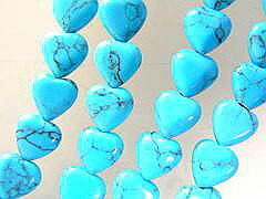 ターコイズビーズ ターコイズペンダントトップ ターコイズハート8mm(6こ) ターコイズビーズアクセサリーパーツ 天然石ビーズ