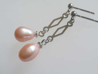 淡水パールピアスLTアメジストパー...