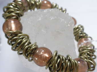 Beads - ガラス ブレスレット−26 ガラスビーズブレスレット ガラスパーツブレスレット ジュエリー ブレスレット レディース