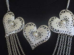 Beads - ホワイト シルバー ネックレス 6 シルバー ネックレス　ハート ネックレス メタル ネックレス　 レディース ネックレス ハート ハート レディース ネックレス レディース ハート レディース ネックレス