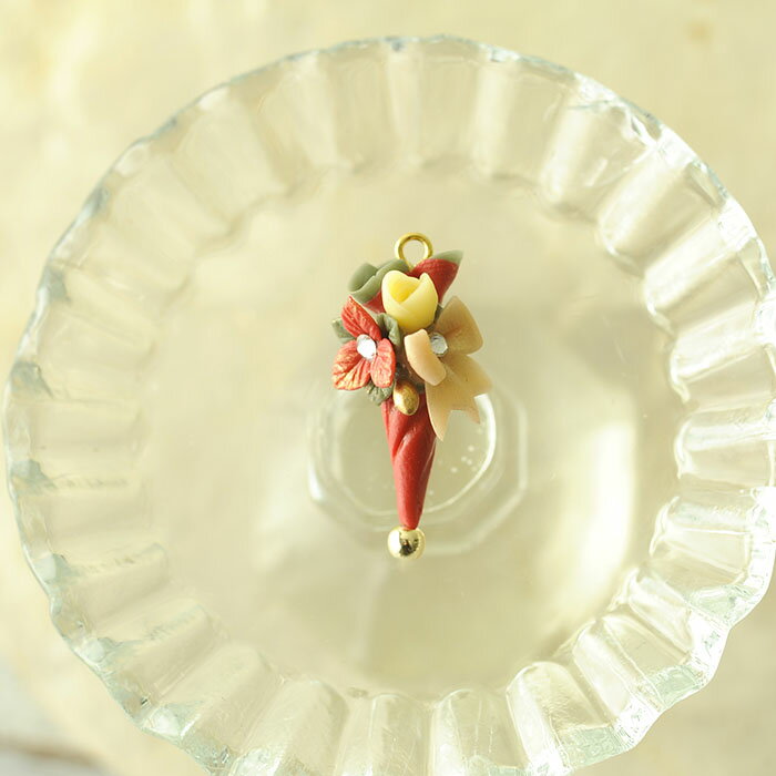 手作り ハンドメイド パーツ ボンボニエール　パラソル　クリスマス 【作家：NARUMIDO】 パーツ クレイ..