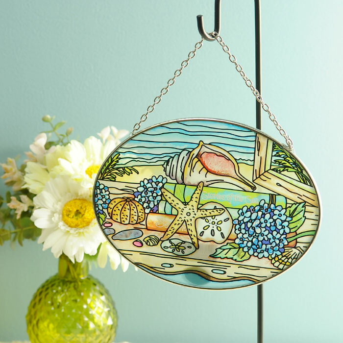 ステンドグラス サンキャッチャー おしゃれ 壁掛け クリスマス 飾り Stories of the Sea 5370MC 【ラッピング対応】 ステンドクラス アンティーク 海外セレブ プレゼント グラスアート 海