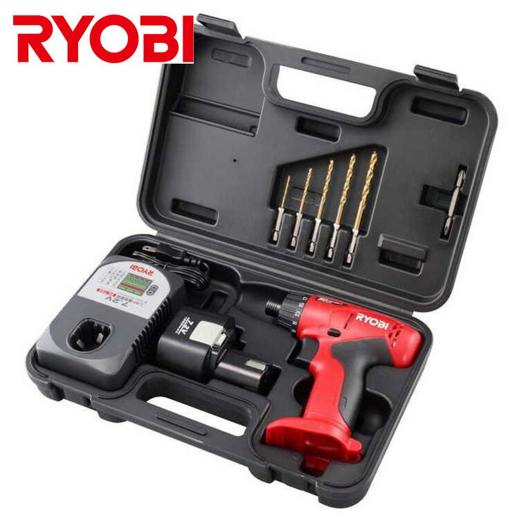 電動工具 セット RYOBI リョービ 充電式電動ドライバーセット 7.2V BD-7210KT 電動ドリル 穴あけ ネジ締め 充電式 小型 女性 初心者 中級者 上級者 ビット付 【送料無料】のサムネイル