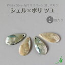 【 シェル × ポリ 貼り付け パーツ ツユ 約28×50mm 1ヶ j4 】ポリ ポリエステル 樹脂 shell 貝 つゆ ドロップ 貼りつけ カボション 天然 天然素材 穴あり カラフル ハンドメイド 手作り パーツ ビーズ 業務用 アクセサリー ピアス イヤリング ネックレス