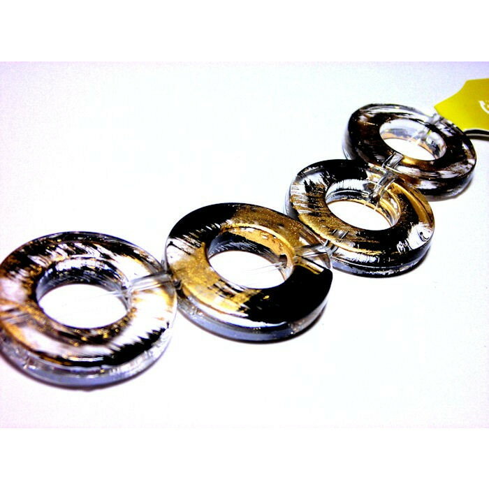 ★半額★【 カブキ ビーズ 8 リング 27mm 4ケ j4 】アクリル 変形 ドーナツ 丸 ビーズ アート カラー 日本 和 歌舞伎 kabuki モダン 色付き 柄 通し穴 穴あり ハンドメイド 手作り パーツ 作家 手芸 業務用 アクセサリー ピアス イヤリング ネックレス リング プラのサムネイル