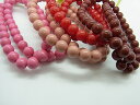 【 アクリル 塗装玉 10mm ピンク レッド 系 4色 38cm j4 】 日本製 ビーズ プラ プラスチック アクリル塗装 ラッカー塗装 ラッカー 色 色付き カラフル カラー 桃 赤 コーラル 通し穴 ハンドメイド 手作り パーツ 作家 業務用 アクセサリー ピアス イヤリング ネックレス