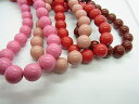【 アクリル 塗装玉 12mm ピンク レッド 系 4色 38cm j4 】 日本製 ビーズ プラ プラスチック アクリル塗装 ラッカー塗装 ラッカー 色 色付き カラフル カラー 桃 赤 コーラル 通し穴 ハンドメイド 手作り パーツ 作家 業務用 アクセサリー ピアス イヤリング ネックレス