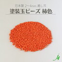 【 アクリル 塗装玉 ビーズ 柿色 2~4mm j4 】 日本製 ビーズ プラ プラスチック アクリル塗装 ユリア樹脂 ラッカー塗装 ラッカー 色 色付き カラフル カラー オレンジ 橙 小粒 通し穴 ハンドメイド 手作り パーツ 作家 業務用 アクセサリー ピアス イヤリング
