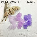 【 アクリル 花びら Lサイズ 20ヶ パープル j4 】 日本製 花 はな 花弁 はなびら お花 flower フロスト ケシ 紫 むらさき バイオレット ビーズ プラ プラスチック 透明 通し穴 ハンドメイド 手作り パーツ 作家 業務用 アクセサリー ピアス イヤリング ネックレス リング