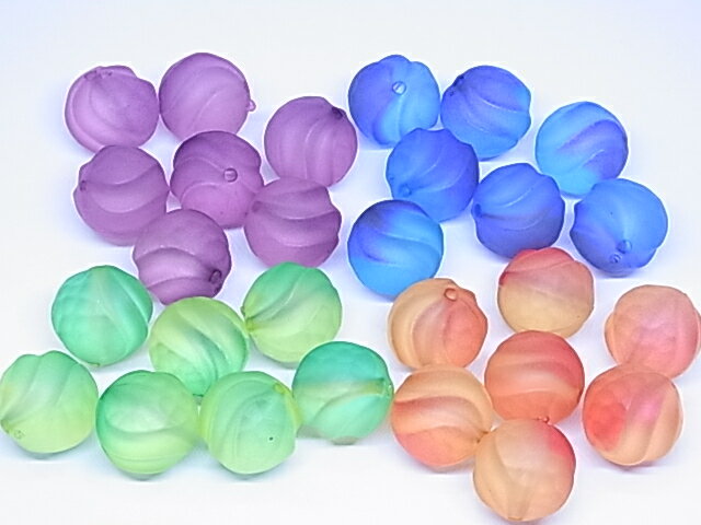 【アクリル 消し ツートン スクリューL 18mm 7ヶ j4】 日本製 フロスト マット ケシ ビーズ プラ プラ..