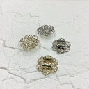 【 帯留め金具 花 スカシ 29mm 1ケ j4 】 アクセサリーパーツ 貼り付け 和装 和小物 和雑貨 着物 浴衣 帯 JAPAN 和 メタル 和 ハンドメイド 手作り パーツ アクセサリー ピアス イヤリング ネックレス リング 編み込み フラワー