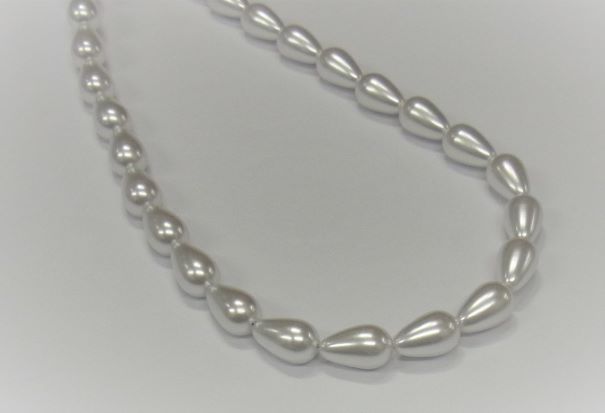 【 パール ツユ 白 8x13mm 38cm j4 】アクリル 日本製 変形 つゆ 雫 しずく 涙 